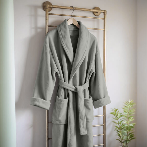 Coral fleece bathrobe Stone Pearl L/XL - Afbeelding 2