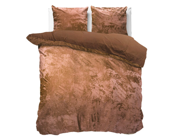 Crushed Velvet Katoen Wood Bruin 200 x 220 - Afbeelding 3
