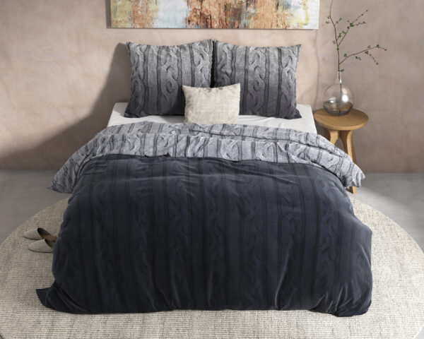 DH Flanel Dante Antraciet 200 x 220 - Afbeelding 2