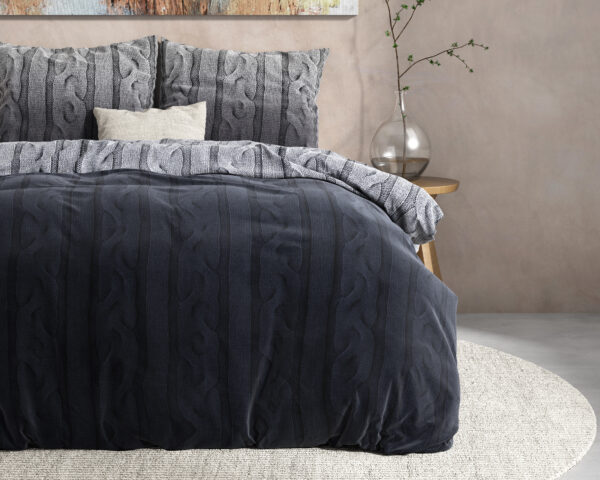 DH Flanel Dante Antraciet 200 x 220 - Afbeelding 3
