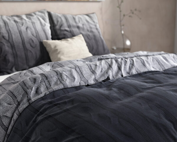 DH Flanel Dante Antraciet 200 x 220 - Afbeelding 4