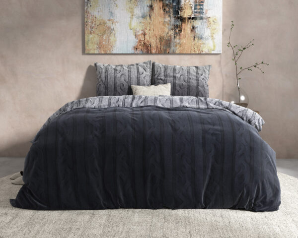 DH Flanel Dante Antraciet 200 x 220 - Afbeelding 5