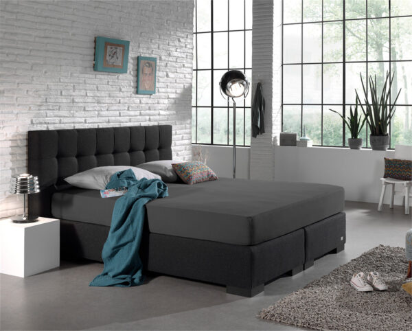 Dubbel Jersey 220 gr. Hoeslaken Antraciet 80/100 x 220 - Afbeelding 2