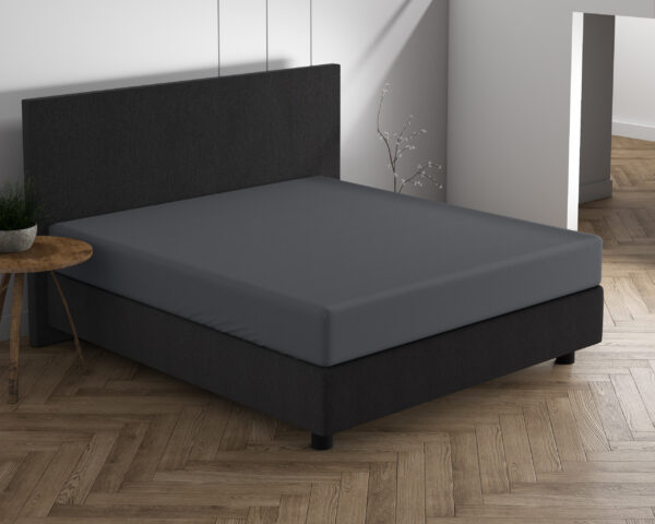 Dubbel Jersey 220 gr. Hoeslaken Antraciet 80/100 x 220 - Afbeelding 3