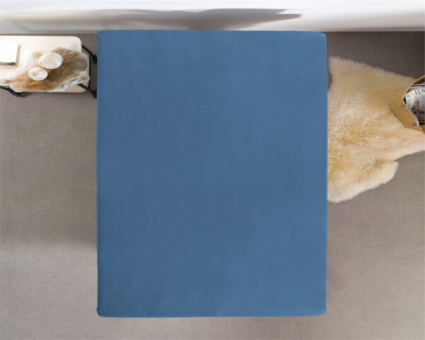 Dubbel Jersey 220 gr. Hoeslaken Blauw 80/100 x 220 - Afbeelding 3