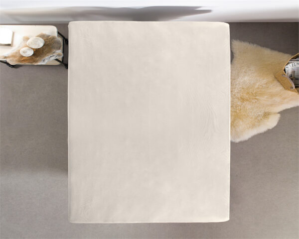 Dubbel Jersey 220 gr. Hoeslaken Creme 80/100 x 220 - Afbeelding 5