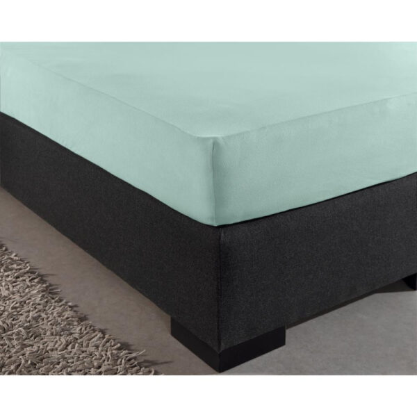 Dubbel Jersey 220 gr. Hoeslaken Pastel Blauw 160/180 x 200/220 - Afbeelding 4