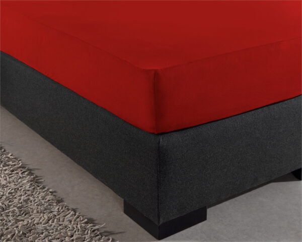 Dubbel Jersey 220 gr. Hoeslaken Rood 140 x 200/220 - Afbeelding 4
