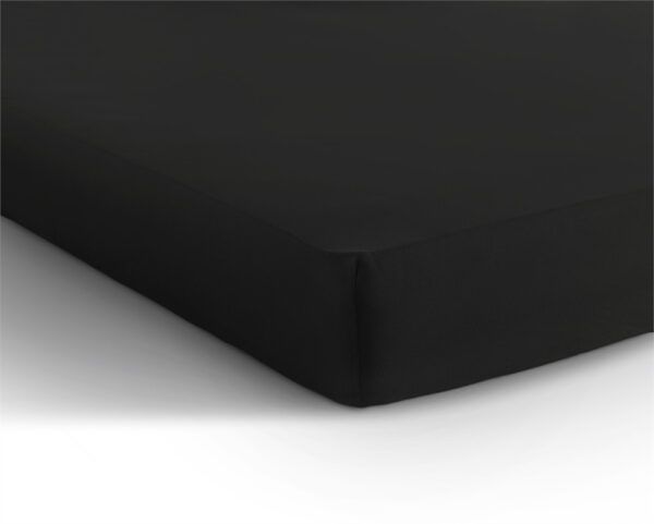 Dubbel Jersey 220 gr. Hoeslaken Zwart 80/100 x 220 - Afbeelding 5