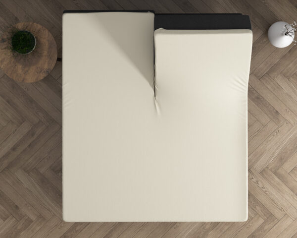 Dubbel Jersey 220 gr. Splittopper Hoeslaken Creme 180 x 200/220 - Afbeelding 4