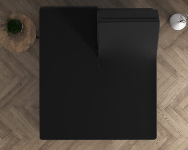 Dubbel Jersey 220 gr. Splittopper Hoeslaken Zwart 180 x 200/220 - Afbeelding 3