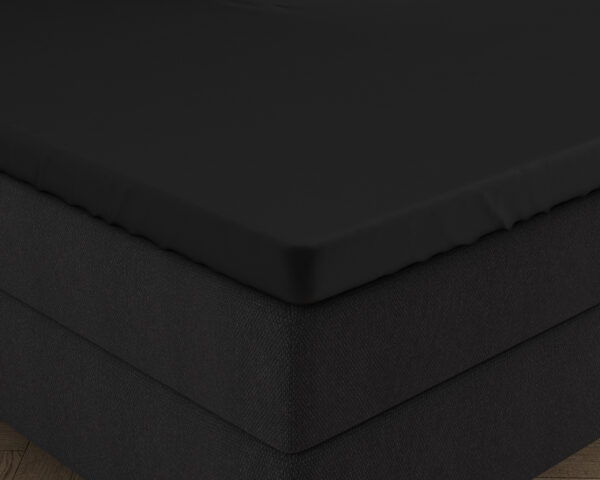 Dubbel Jersey 220 gr. Topper Hoeslaken Zwart 140 x 200/220 - Afbeelding 4