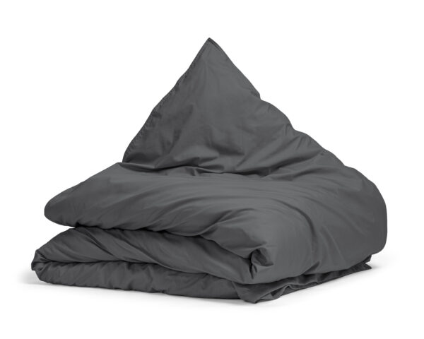Egyptisch Katoen Uni Dekbedovertrek Antraciet 135 x 200 - Afbeelding 5