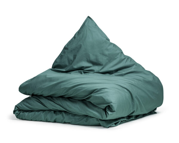 Egyptisch Katoen Uni Dekbedovertrek Donker Groen 135 x 200 - Afbeelding 5