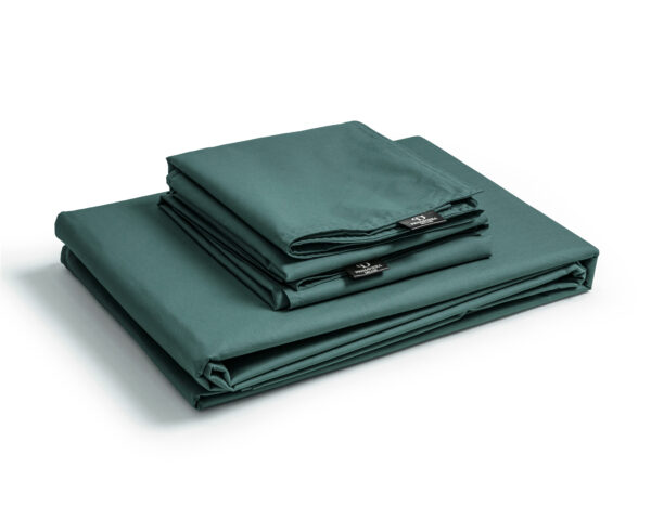 Egyptisch Katoen Uni Dekbedovertrek Donker Groen 240 x 200/260 - Afbeelding 3