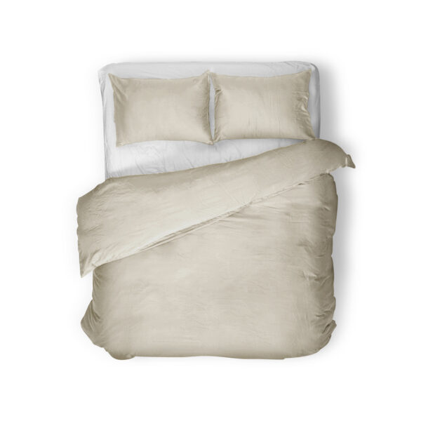 Egyptisch Katoen Uni Dekbedovertrek Zand 135 x 200 - Afbeelding 2
