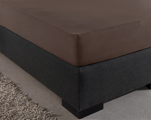 Enkel Jersey 135 gr. Hoeslaken Deep Taupe 140 x 200 - Afbeelding 2