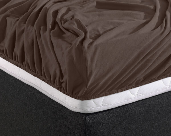 Enkel Jersey 135 gr. Hoeslaken Deep Taupe 140 x 200 - Afbeelding 3