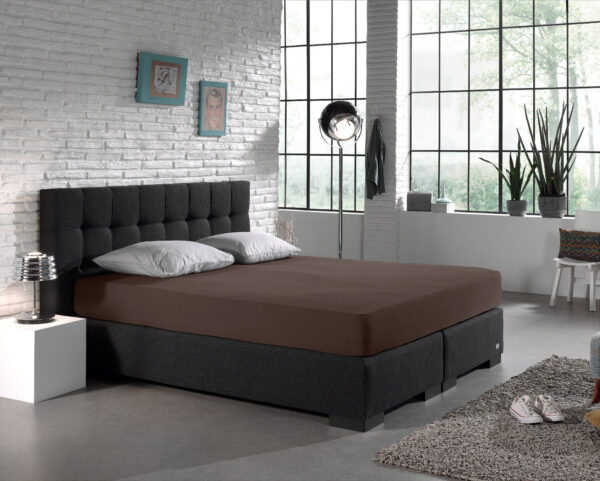 Enkel Jersey 135 gr. Hoeslaken Deep Taupe 140 x 200 - Afbeelding 4