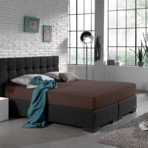 Enkel Jersey 135 gr. Hoeslaken Deep Taupe 140 x 200