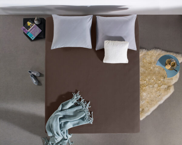 Enkel Jersey 135 gr. Hoeslaken Deep Taupe 140 x 200 - Afbeelding 5