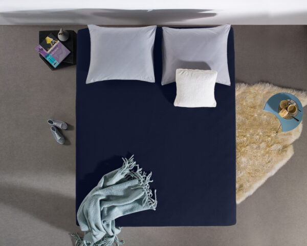 Enkel Jersey 135 gr. Hoeslaken Indigo Blauw 80/100 x 200 - Afbeelding 5