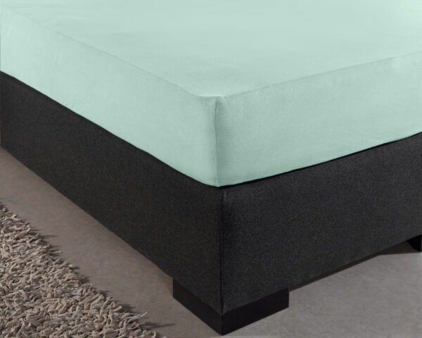 Enkel Jersey 135 gr. Hoeslaken Pastel Blauw 140 x 200 - Afbeelding 2
