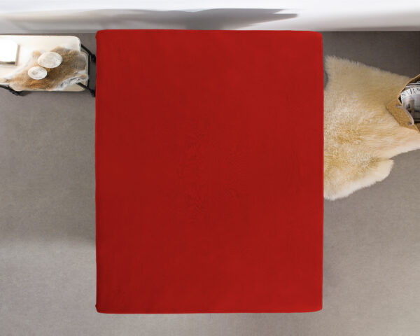 Enkel Jersey 135 gr. Hoeslaken Rood 140 x 200 - Afbeelding 3
