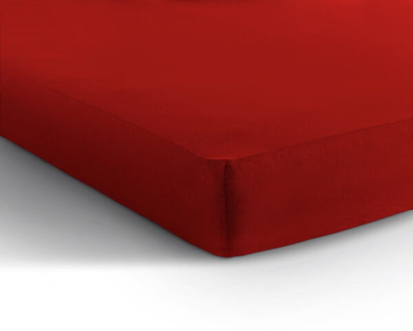 Enkel Jersey 135 gr. Hoeslaken Rood 80/100 x 200 - Afbeelding 5
