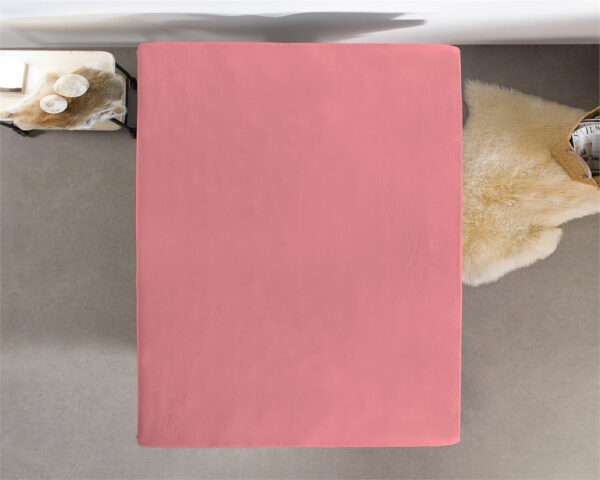 Enkel Jersey 135 gr. Hoeslaken Roze 190/200 x 200/220 - Afbeelding 3