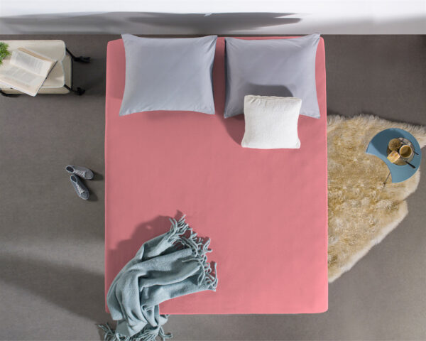 Enkel Jersey 135 gr. Hoeslaken Roze 190/200 x 200/220 - Afbeelding 5