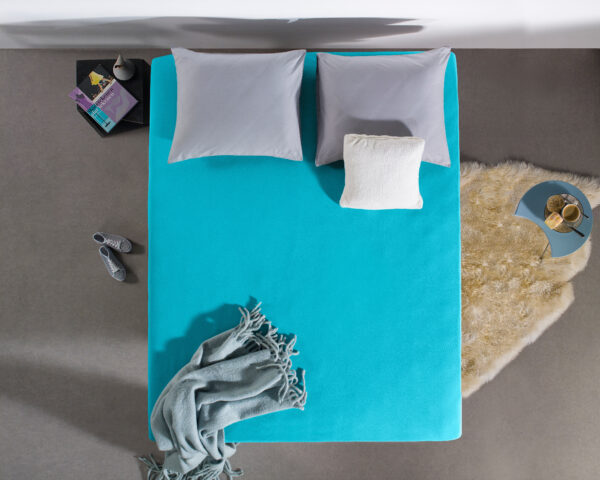 Enkel Jersey 135 gr. Hoeslaken Turquoise 80/100 x 200 - Afbeelding 5