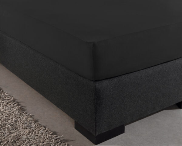 Enkel Jersey 135 gr. Hoeslaken Zwart 190/200 x 200/220 - Afbeelding 4