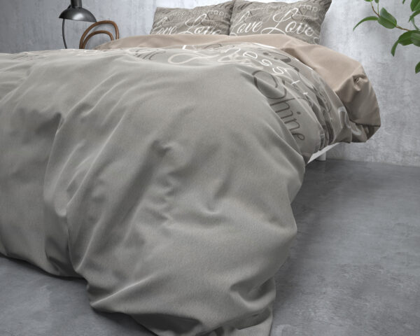 Flanel Love and Relax Taupe 200 x 200/220 - Afbeelding 4