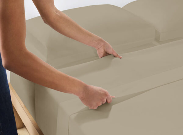 Flanel Premium Laken Taupe 150 x 250 - Afbeelding 2