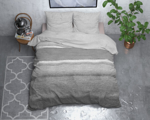 Flanel Stone Stripe Grijs 140 x 200/220 - Afbeelding 2