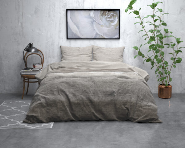 Flanel Stone Stripe Taupe 140 x 200/220 - Afbeelding 5