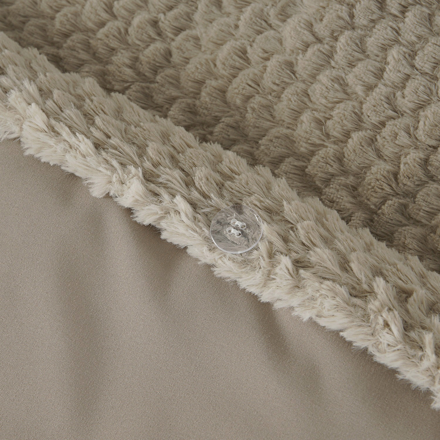 Fur Teddy Taupe 200 x 200/220 - Afbeelding 3