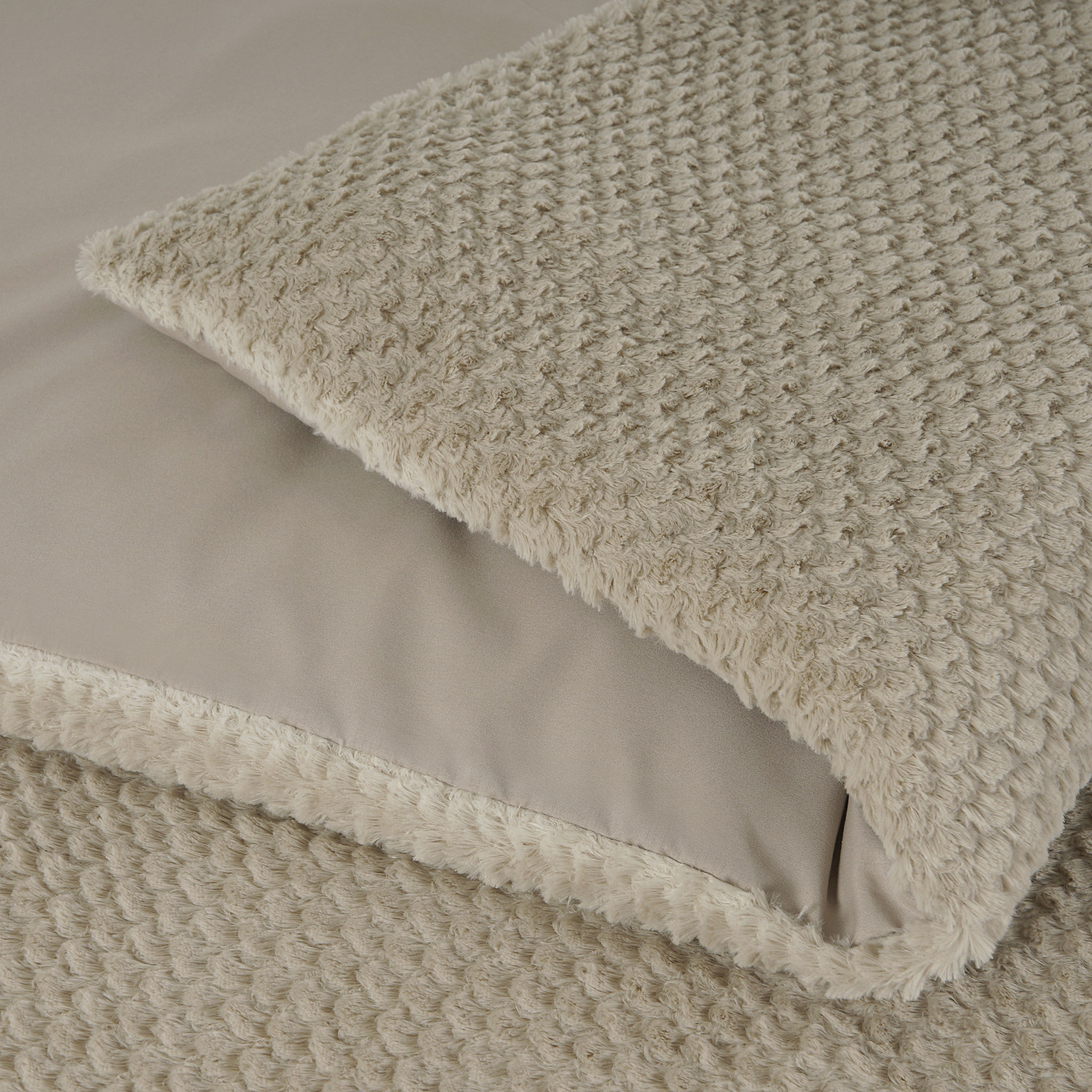 Fur Teddy Taupe 240 x 200/220 - Afbeelding 2