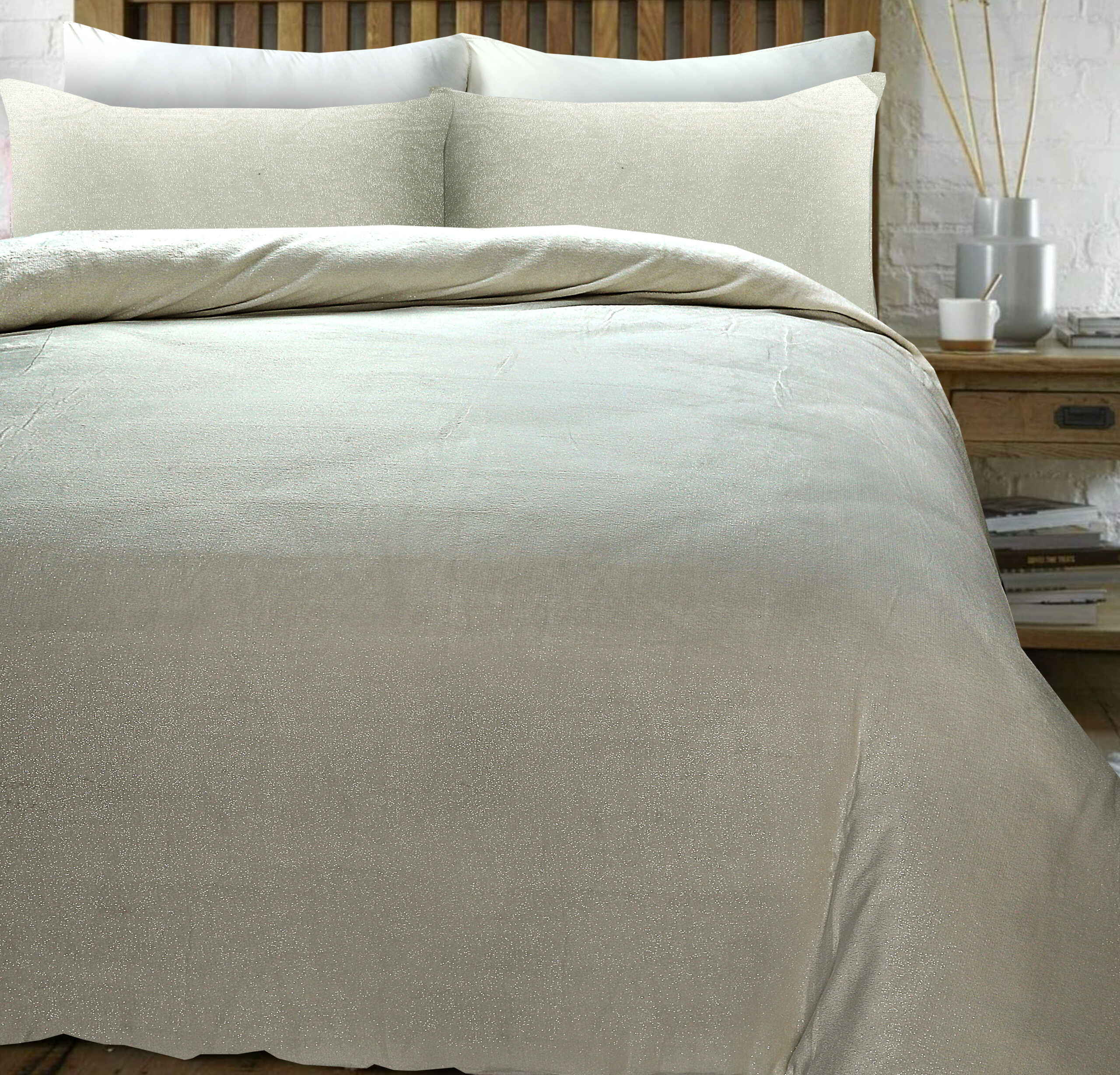 Glamour Flanel Deco Foil Creme 200 x 200/220