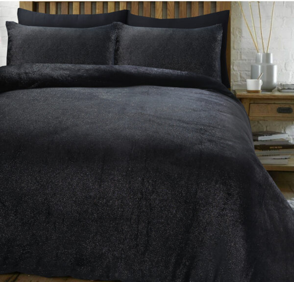 Glamour Flanel Deco Foil Zwart 200 x 200/220