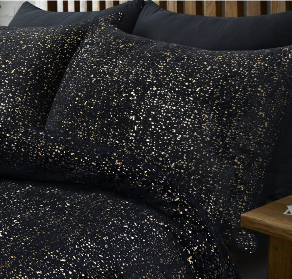Glamour Flanel Sprankle Foil Zwart 140 x 200/220 - Afbeelding 3