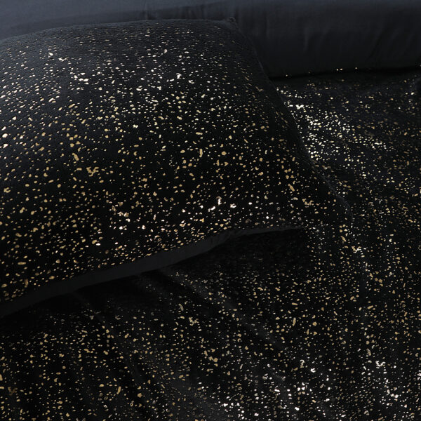 Glamour Flanel Sprankle Foil Zwart 140 x 200/220 - Afbeelding 5