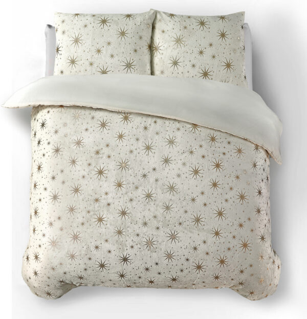 Glamour Flanel Stars Foil Creme 140 x 200/220 - Afbeelding 2