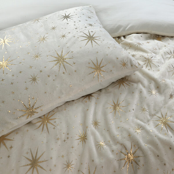 Glamour Flanel Stars Foil Creme 240 x 200/220 - Afbeelding 5