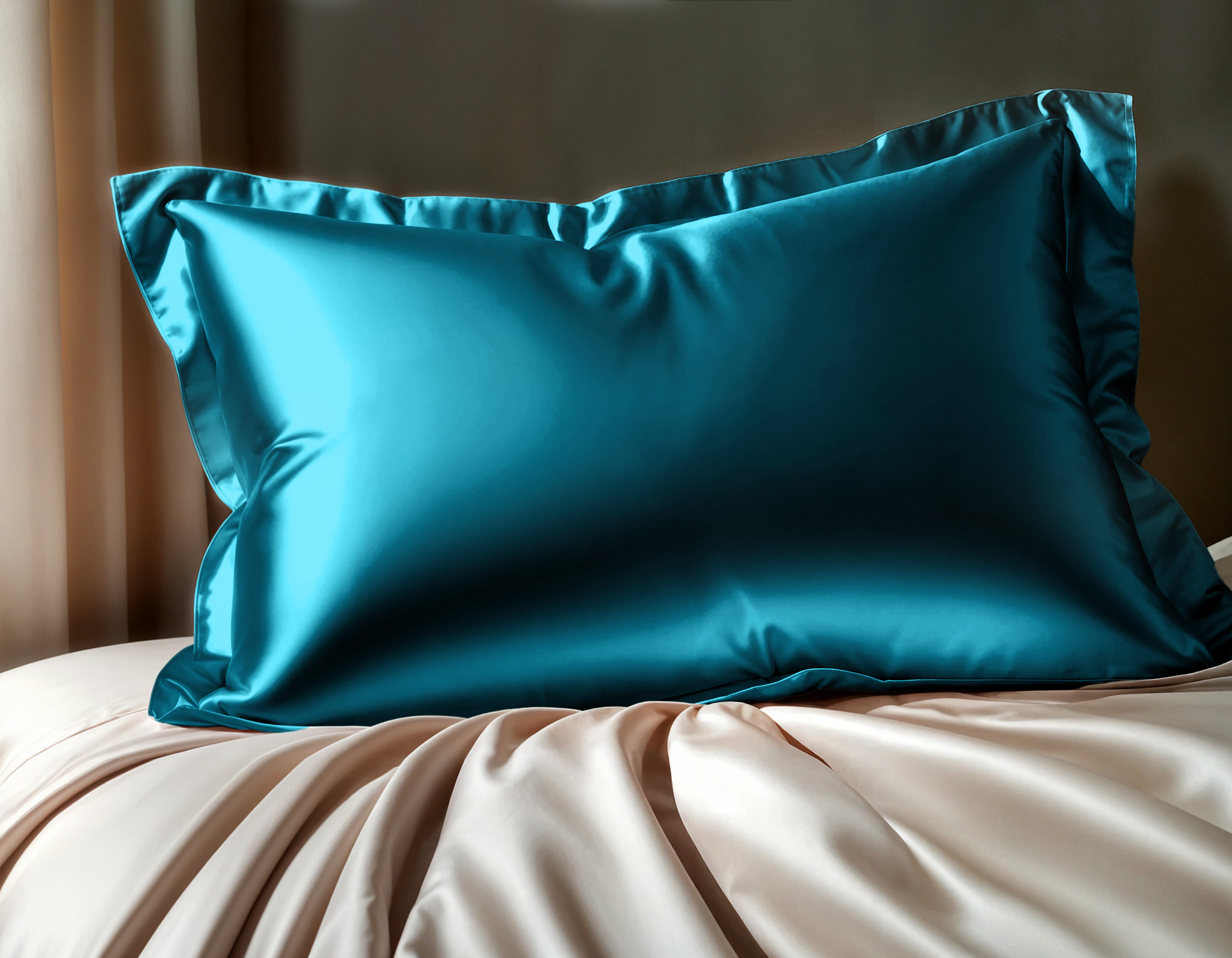 Glossy Petrol Kussensloop 60 x 70