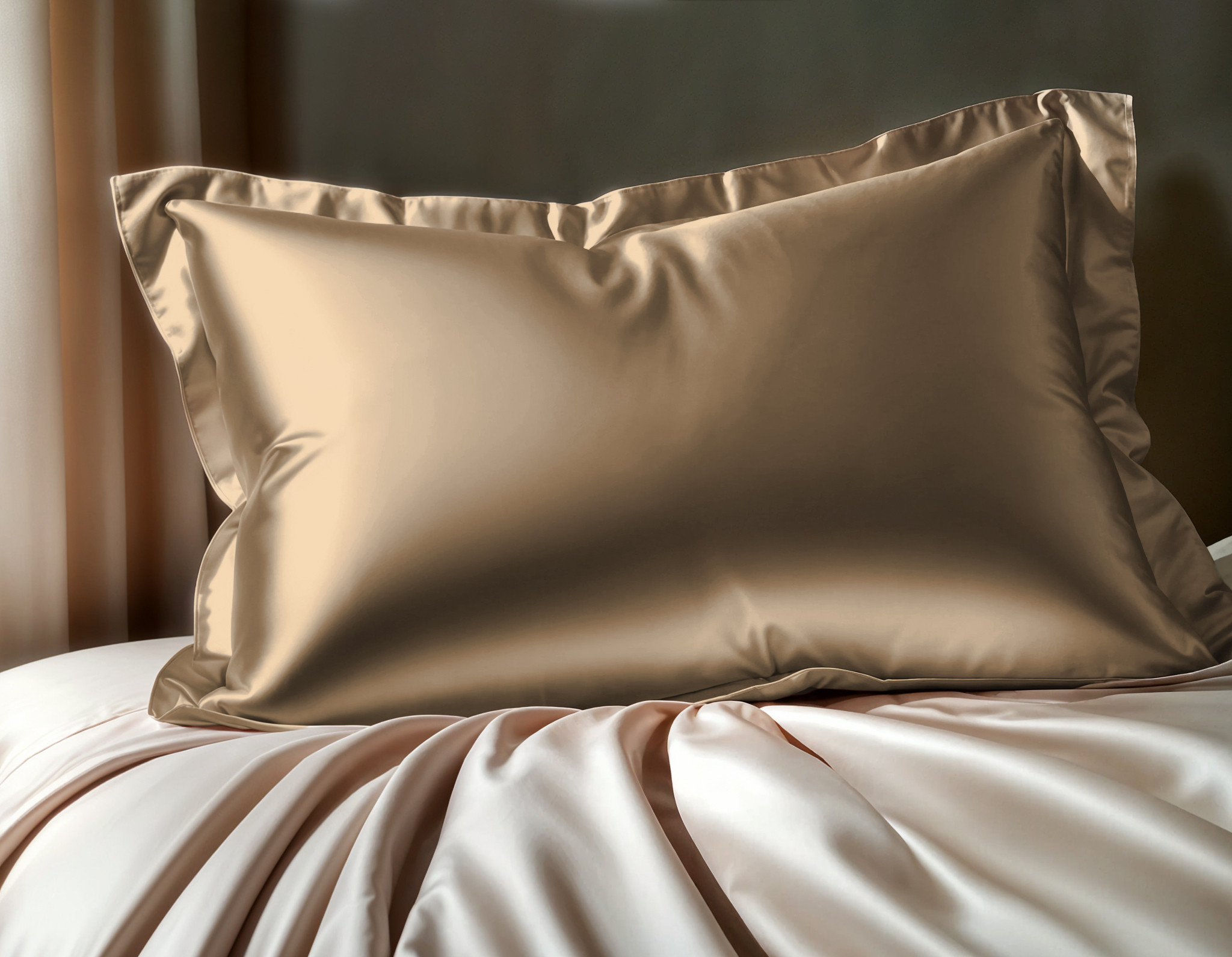 Glossy Taupe Kussensloop 60 x 70