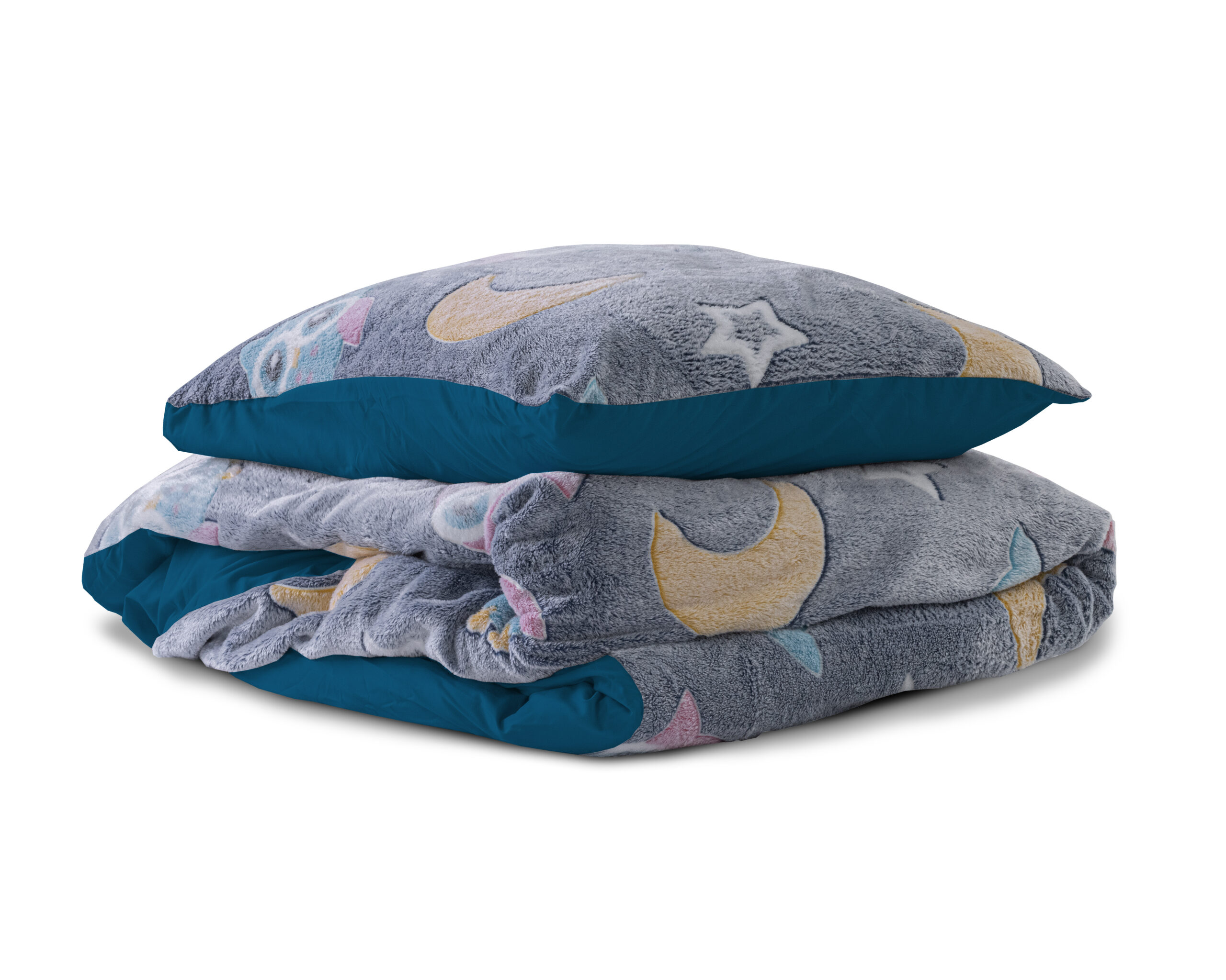 Glow in the dark Night Owl Blauw 135 x 200 - Afbeelding 4