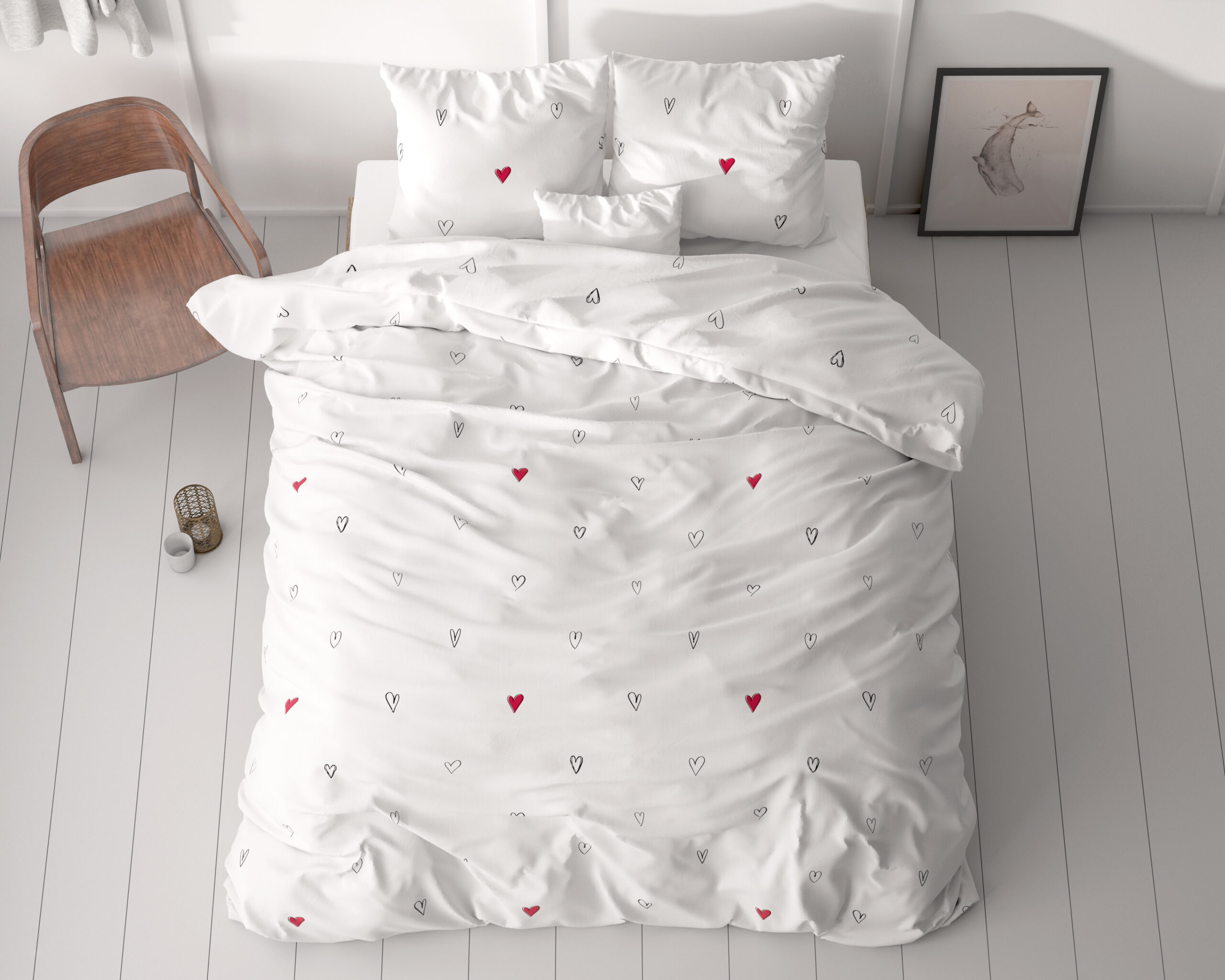 Hearts Everywhere Wit 200 x 200/220 - Afbeelding 5