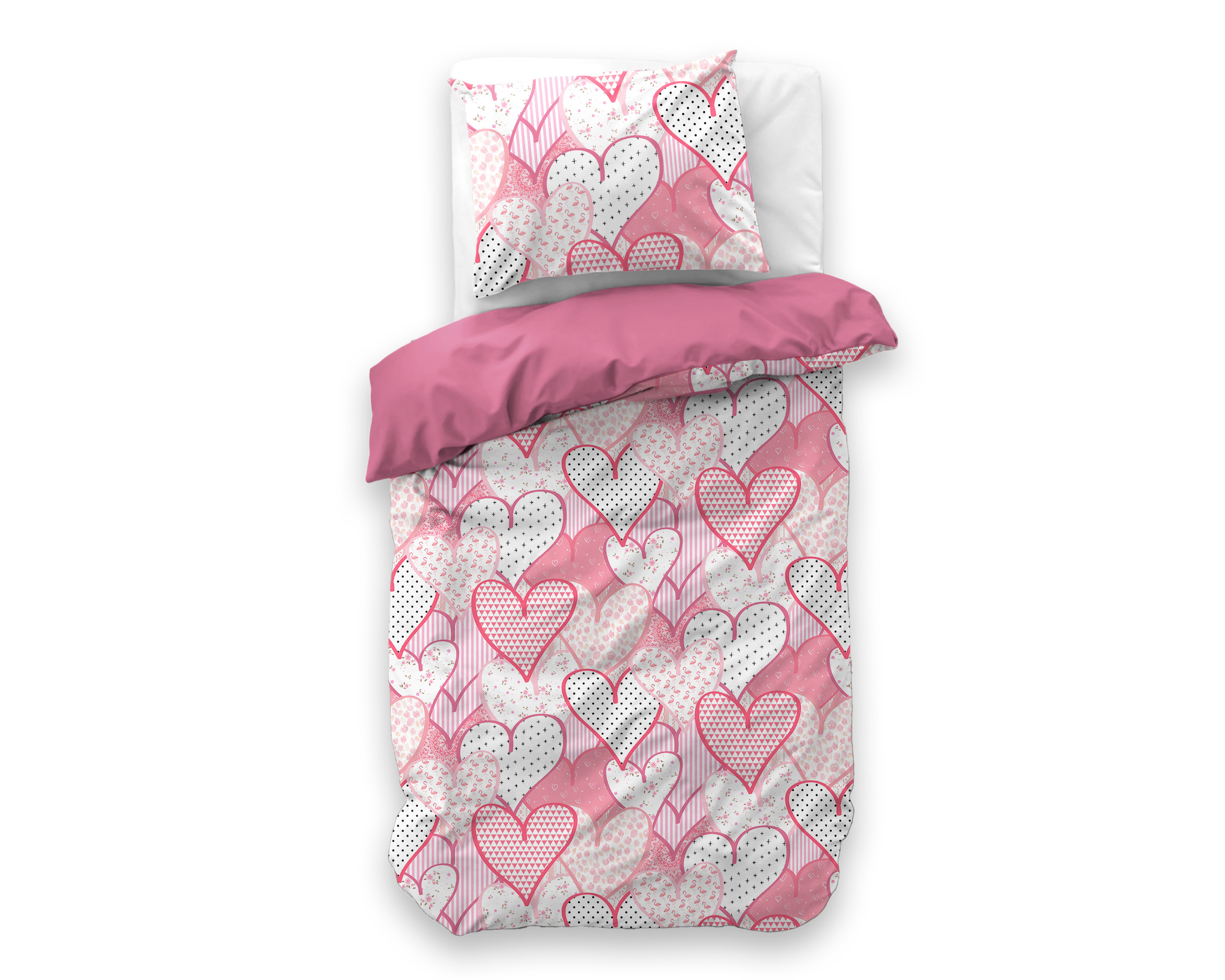 Hearts love Roze 140 x 200/220 - Afbeelding 2